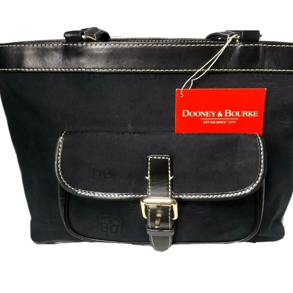 Dooney & Bourke East/West Shoulder Bag Signature Jacquard Canvas Black
